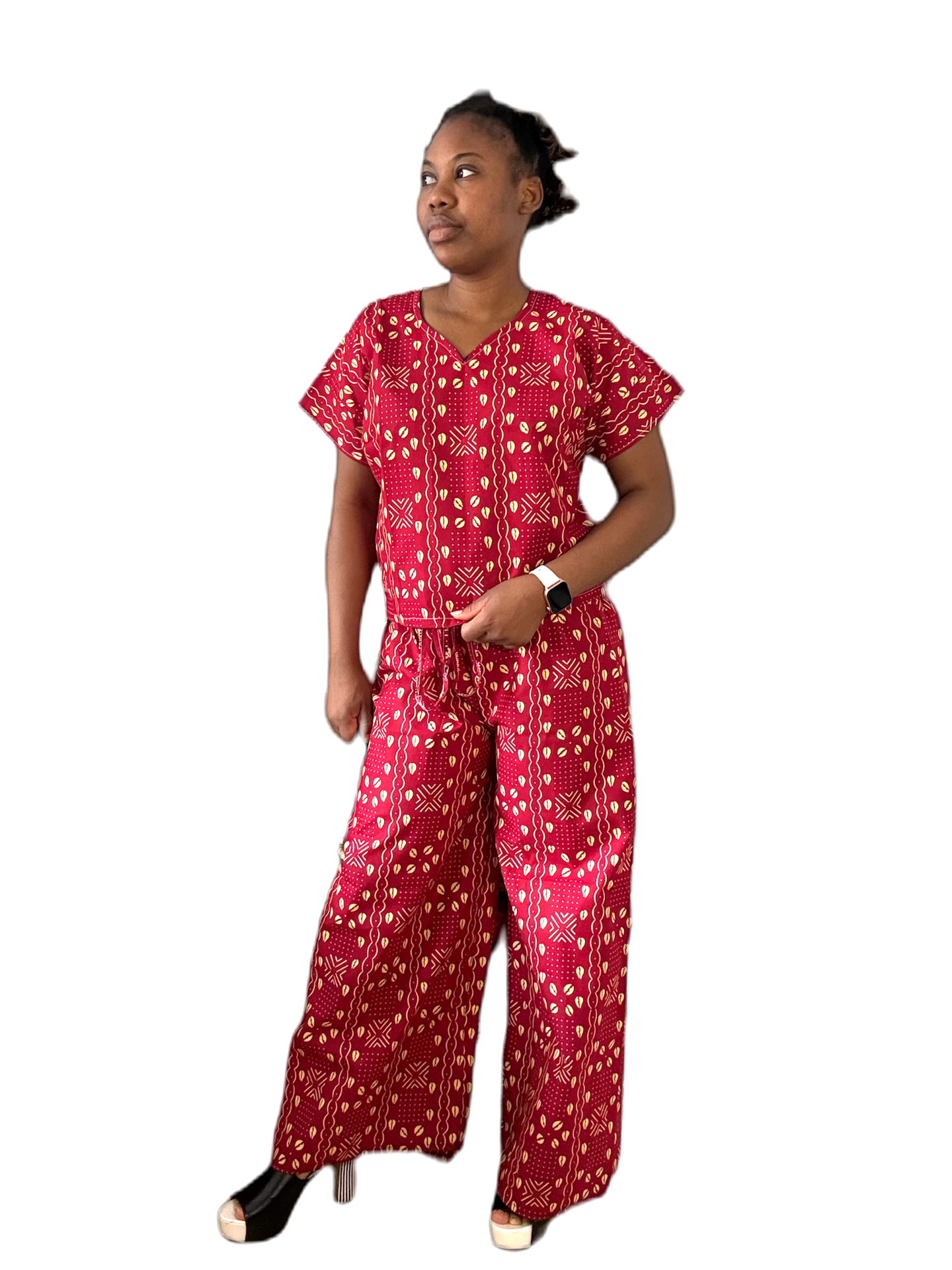 Ensemble pantalon haut rouge